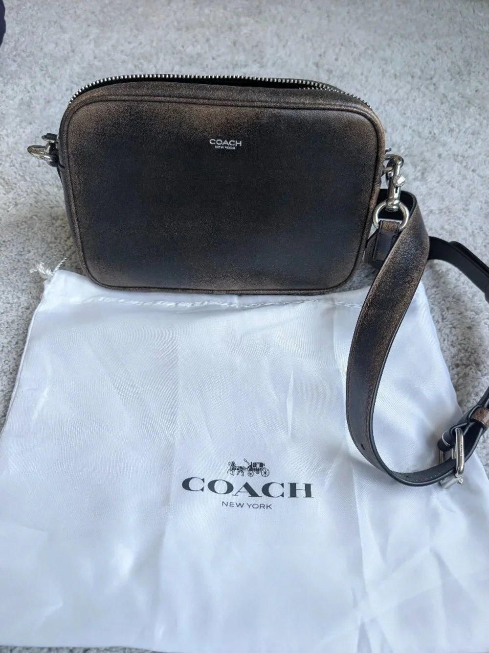 Coach Radio Camera Bag in Loved Leather